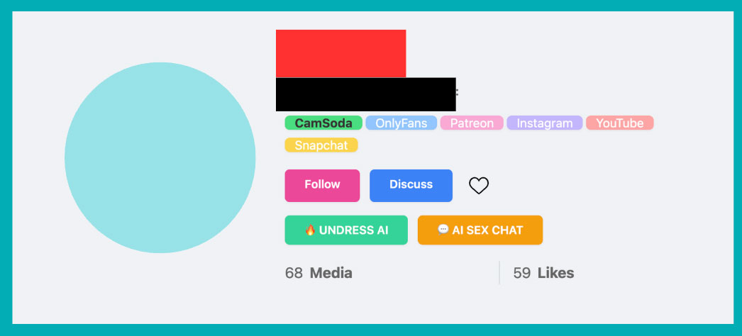 Image of a profile on the Fapello website